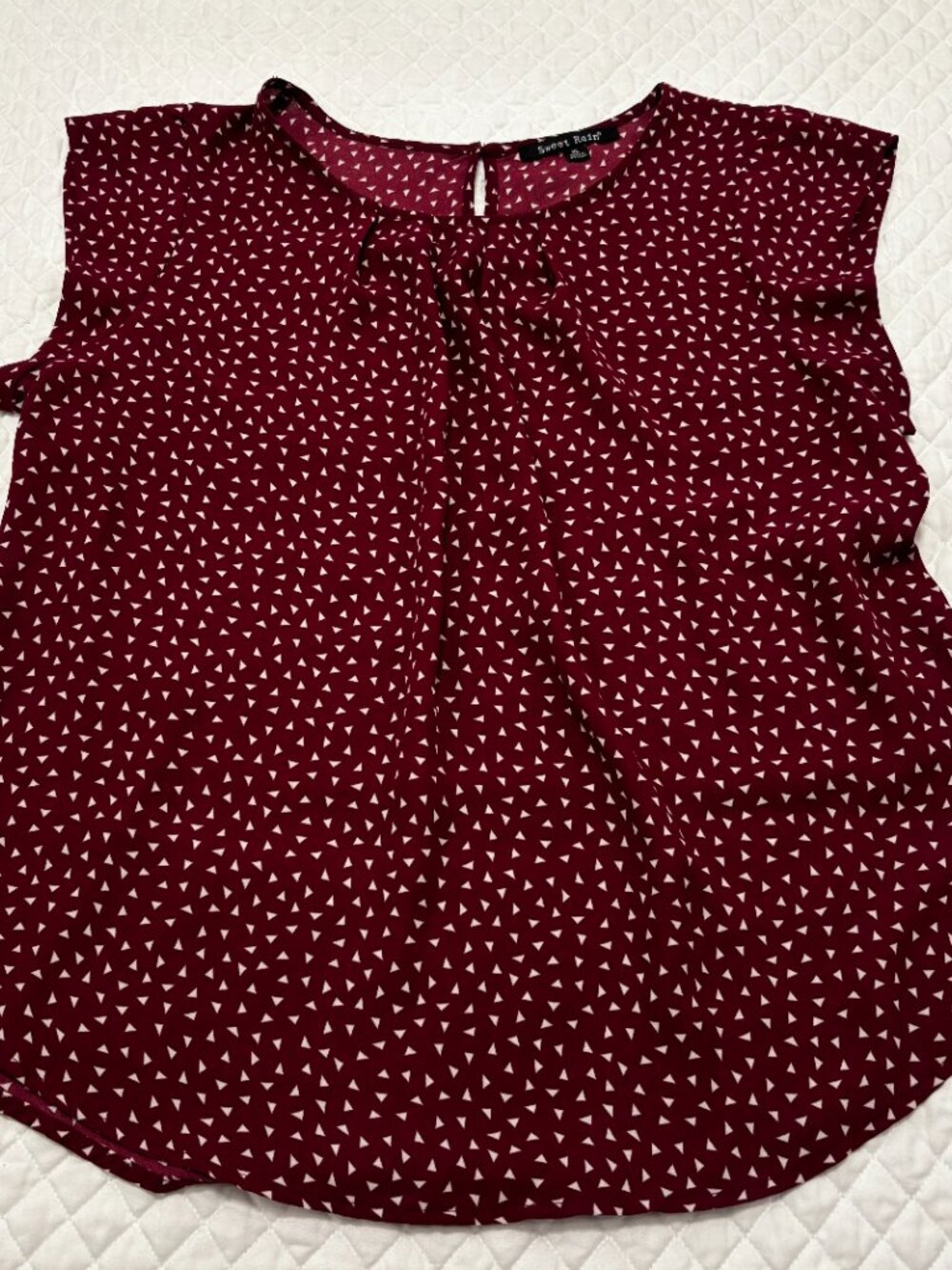 Women’s Sweet Rain Scoop Neck Sleeveless Blouse XL